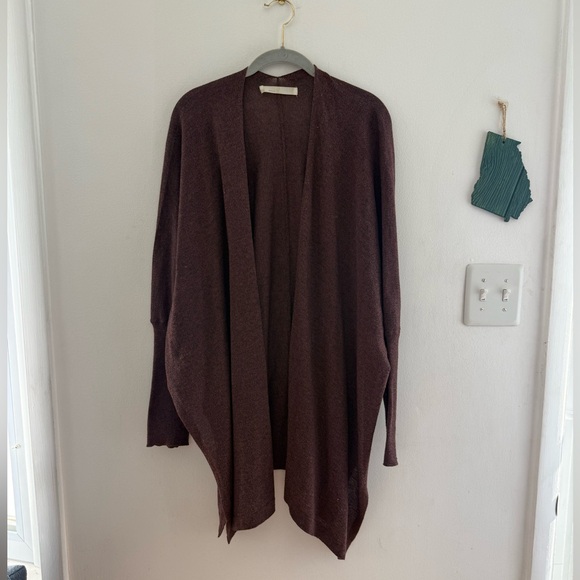 Double Zero Sweaters - Burgundy Long Dolman Sleeve Cardigan